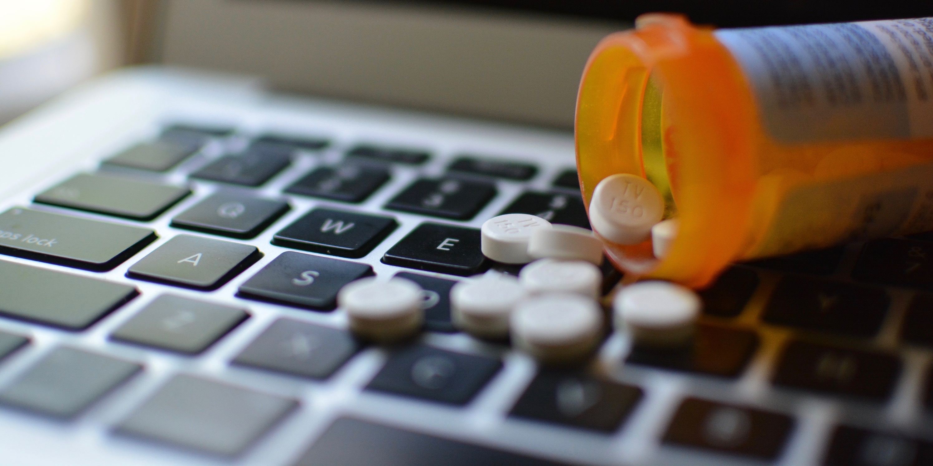 Tablets spread on the keyboard