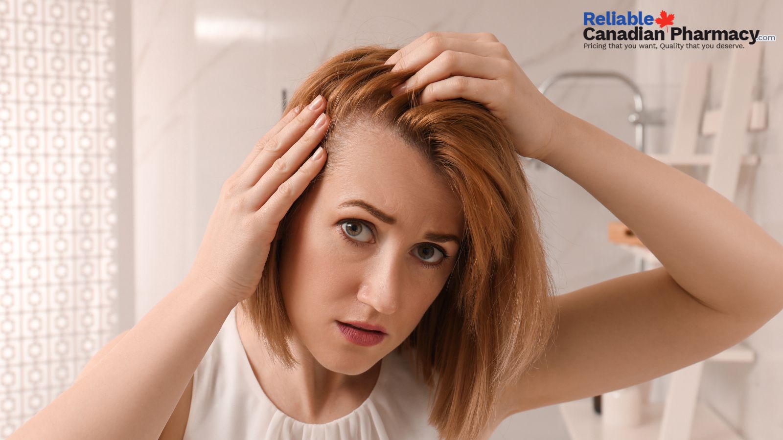 Girl observing pattern baldness