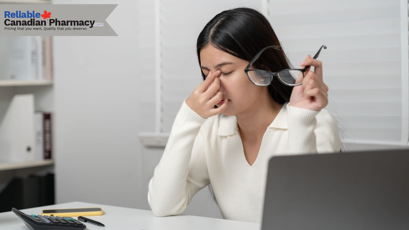 A girl with dry eyes and an allergy
