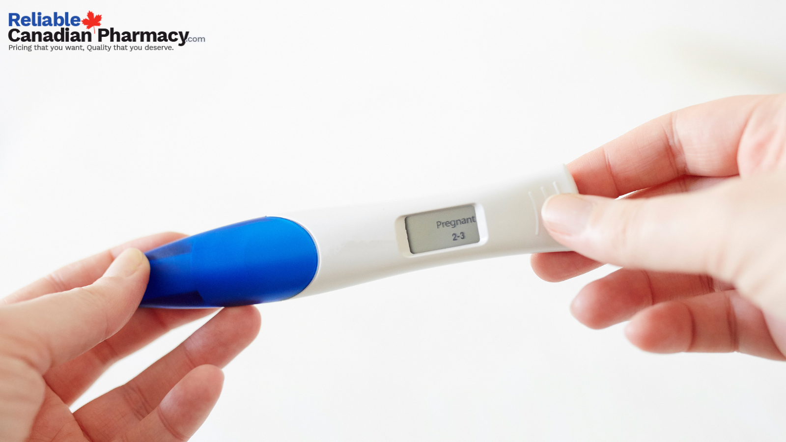 A woman using home pregnancy test kit to check pregnancy results.