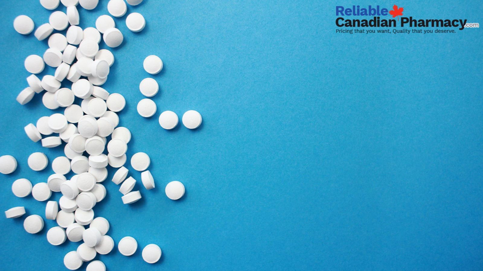 Few corticosteroids pills on a blue background