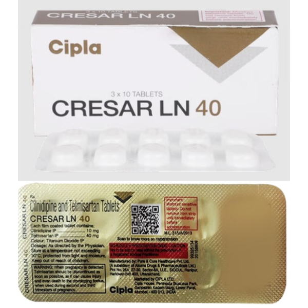 Cilnidipine (10mg) + Telmisartan (40mg) Generic Pill