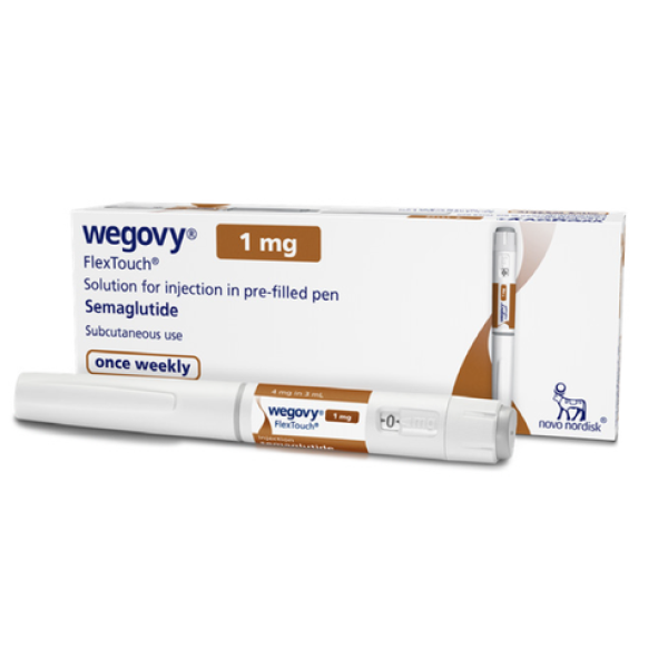 A pack and a pre-filled pen of Semaglutide 1mg Injection