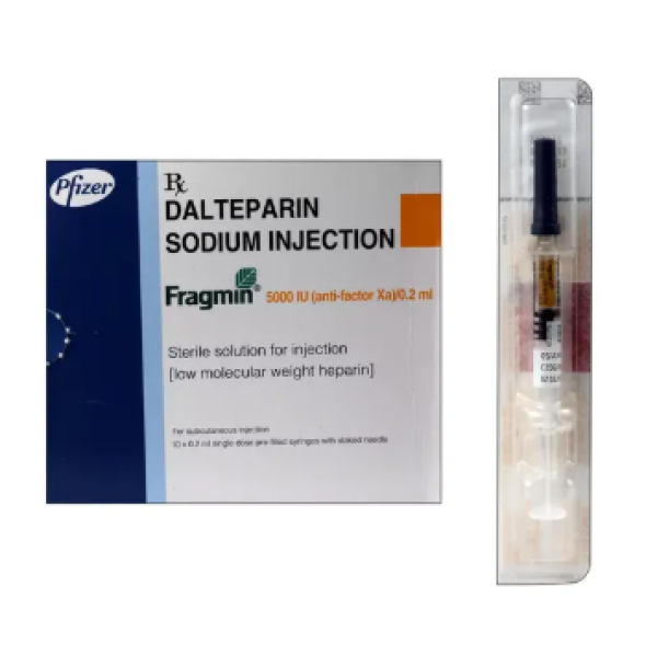 A pack and a vial of Dalteparin 5000IU Injection