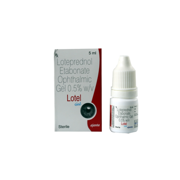 A box and a bottle of Lotemax 0.5% Generic Gel