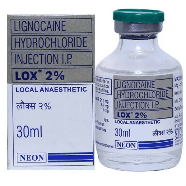 A pack and a vial of generic Xylocaine Injection