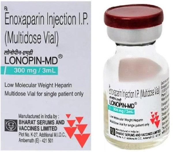 A pack and a vial of Generic Enoxaparin (300mg/3ml) Injection