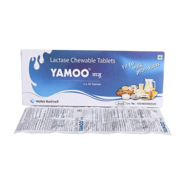 A pack and a strip of  Lactaid Extra Strength Generic (4500 FCC Units) Tablet