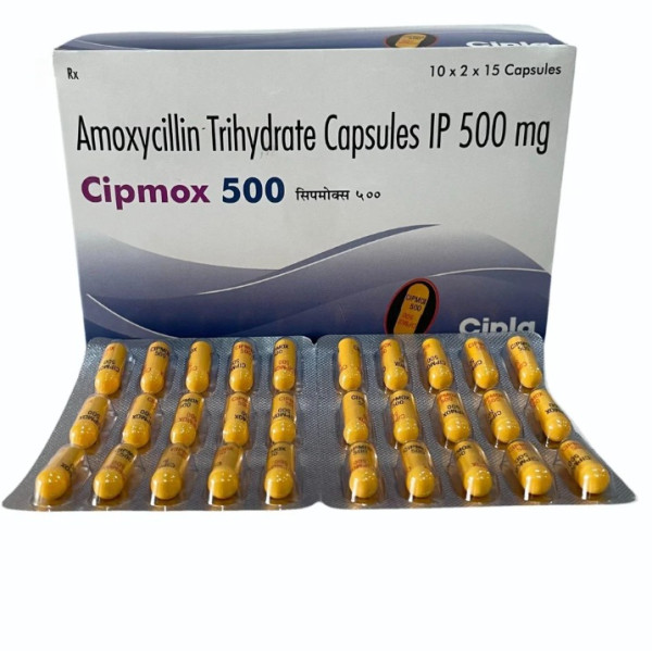 Blister of generic amoxicillin 500mg capsule