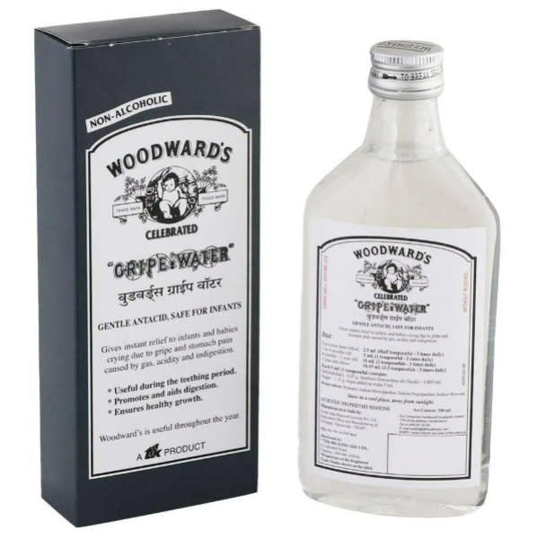 A box and a 200ml bottle of Gripe Water