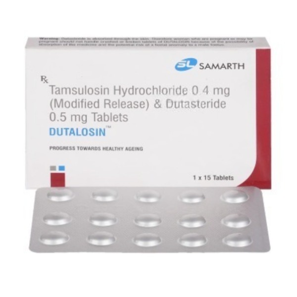 A box of generic Tamsulosin (0.4mg) & Dutasteride (0.5mg) Pills