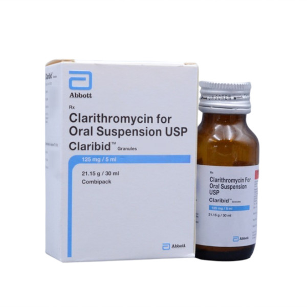A box and a bottle of Generic Clarithromycin Oral Suspension