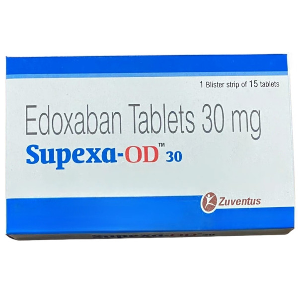 A box of Edoxaban Tosylate Monohydrate (30mg) Generic Tablet
