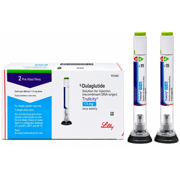 A pack and 2 prefilled pens of Dulaglutide (1.5mg/0.5ml)