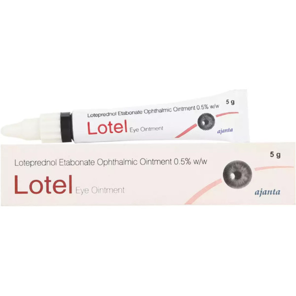 A box and a tube of Generic Loteprednol etabonate (0.5%) Eye Ointment