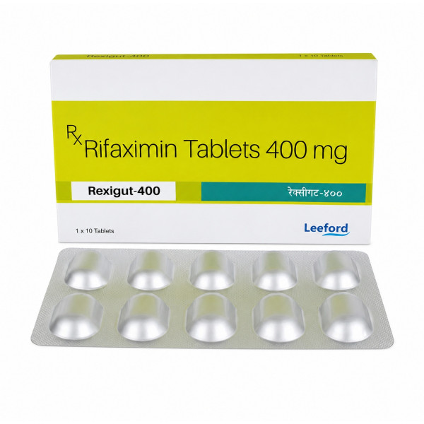 A pack and a strip of Xifaxan (400mg) Generic Tablet