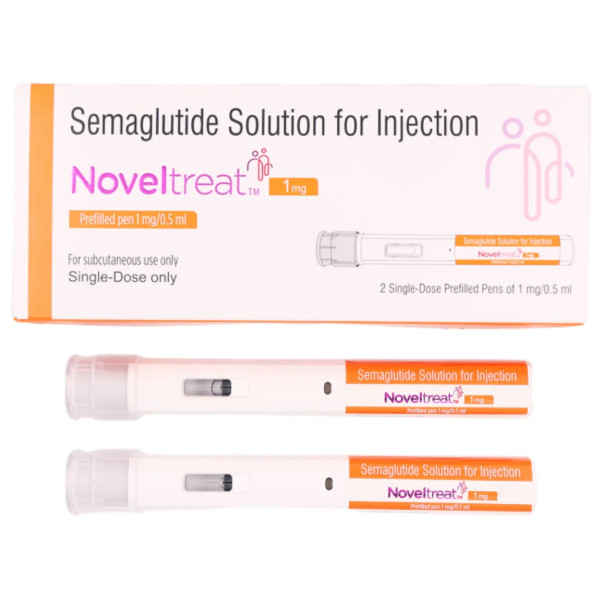 A box and two prefilled pens of Generic Ozempic 1mg