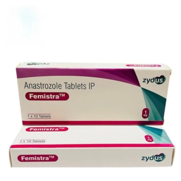 A box pack and a blister of generic Arimidex 1mg Tablets - Anastrozole