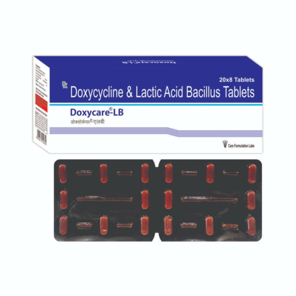 A box of generic Doxycycline 100mg tablet
