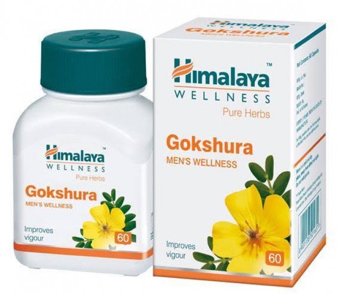 Bottle and a box of Himalaya Pure Herbs Men's Wellness Gokshura Pill