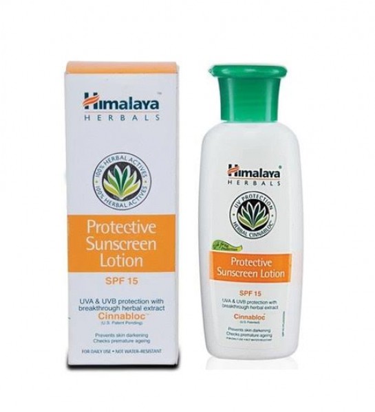 Box and a bottle of Protective Sunscreen 50 ml Lotion SPF 15 Himalaya