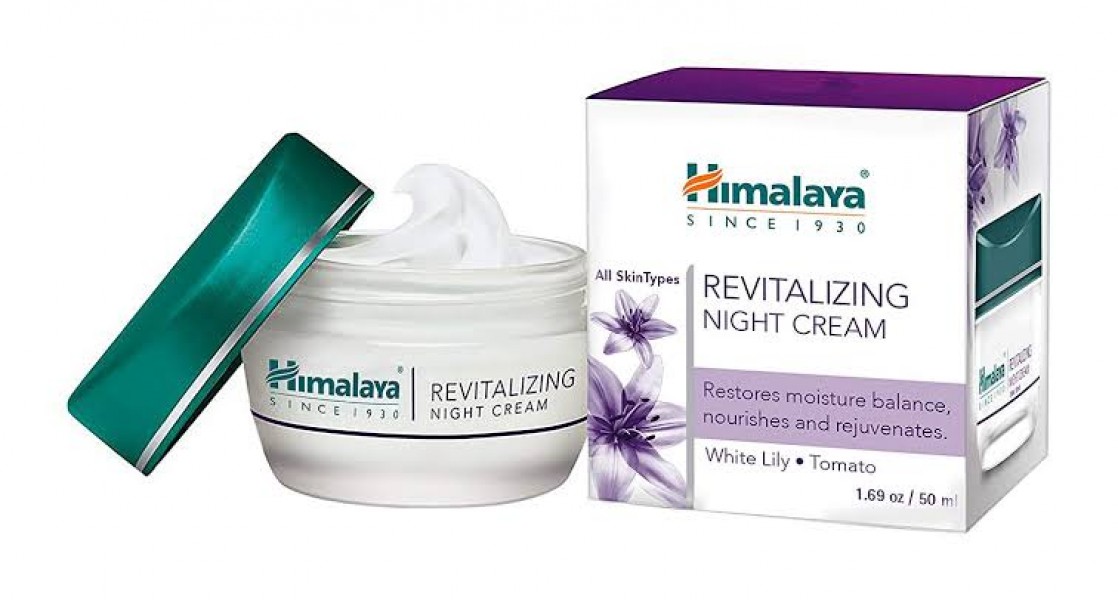 Box pack and a jar of Himalaya's Revitalizing Night 50 gm Cream