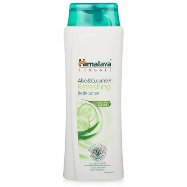 A bottle of Aloe & Cucumber 100 ml Refreshing Body Lotion Himalaya