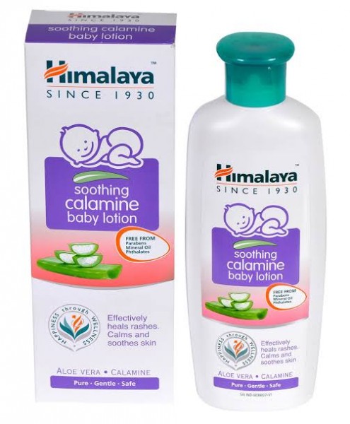 A box and a bottle of Soothing Calamine Baby Lotion 50 ml Himalaya