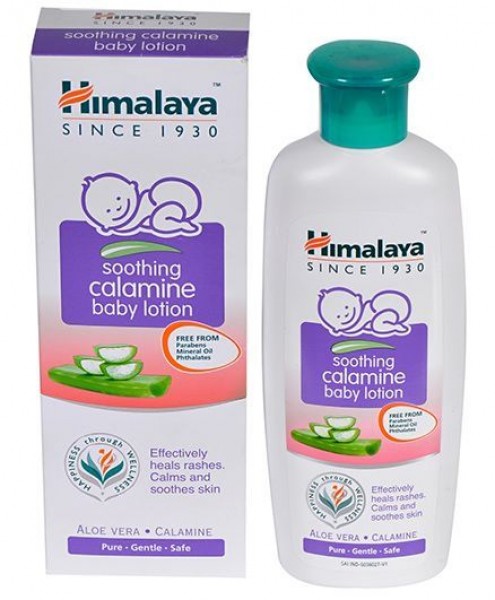 A box and a bottle of Soothing Calamine Baby Lotion 100 ml Himalaya