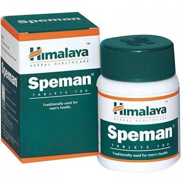 A box and a bottle of Himalaya Speman Pill Herbal Healthcare