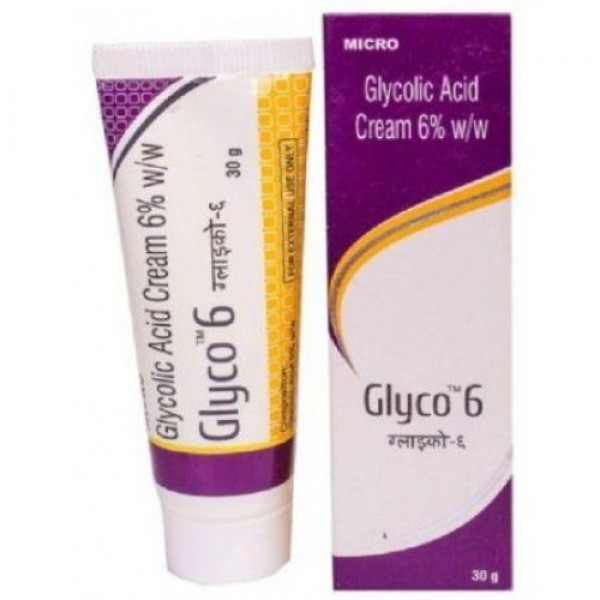 A tube and a box of Glycolic Generic 6 Percent Acid Cream