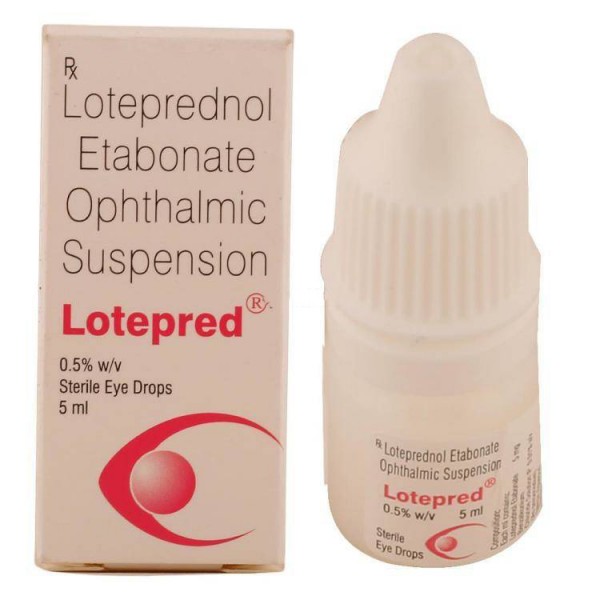 Box and a bottle of generic Loteprednol etabonate 0.5 %  Eye Drop 5 ml
