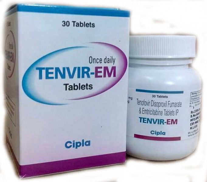 Box pack and a bottle of Truvada Generic 200mg/300mg Pill - Emtricitabine / Tenofovir