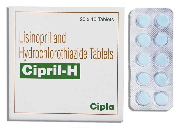 A box and a strip of Prinzide H Generic 5mg/12.5mg Pill - Lisinopril / Hydrochlorothiazide