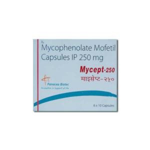 Box of CellCept Generic 250 mg Capsule - Mycophenolate mofetil 