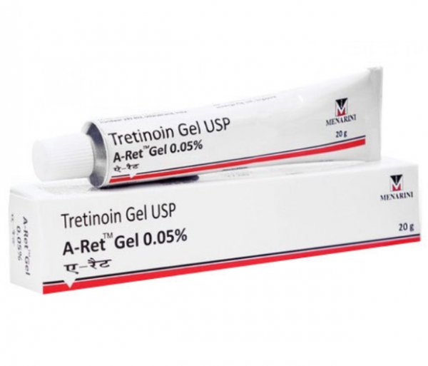 A box and a tube of Tretinoin 0.05 Percent Gel of 20gm