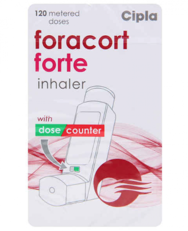 A box of Formoterol (12mcg) + Budesonide (400mcg) Inhaler
