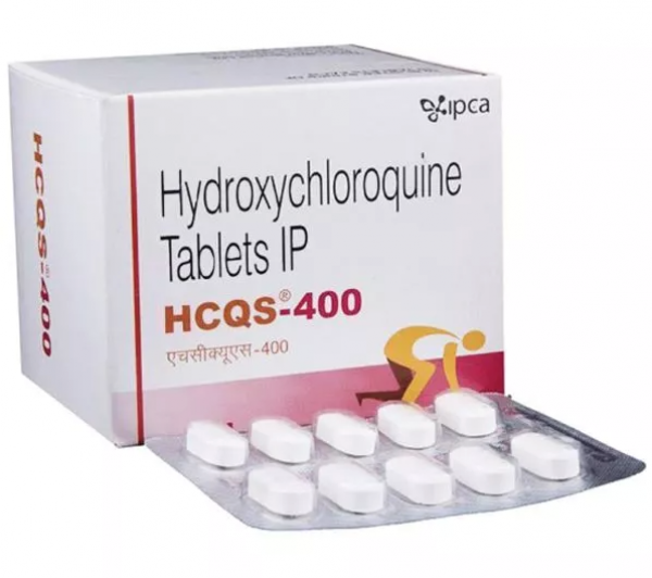 A box and a strip of Hydroxychloroquine 400mg Pill