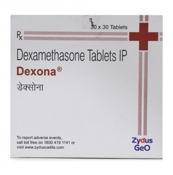 A box of Dexamethasone 0.5mg Pills