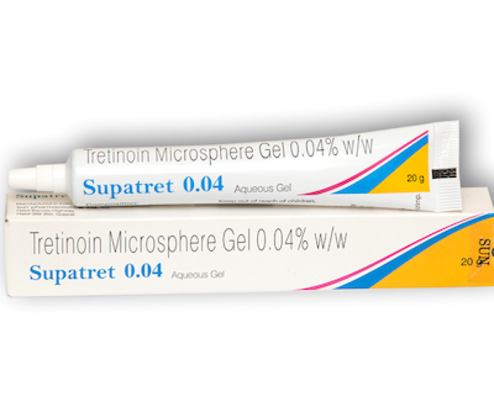 A tube and a box of Retin A Micro Generic .04 % Gel 20 gm - Tretinoin