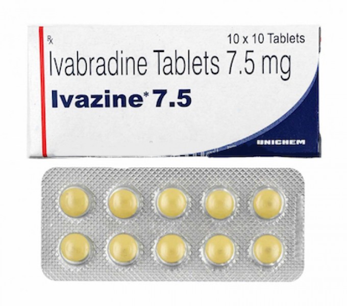 Box and a blister of Corlanor Generic 7.5 mg Pill - Ivabradine