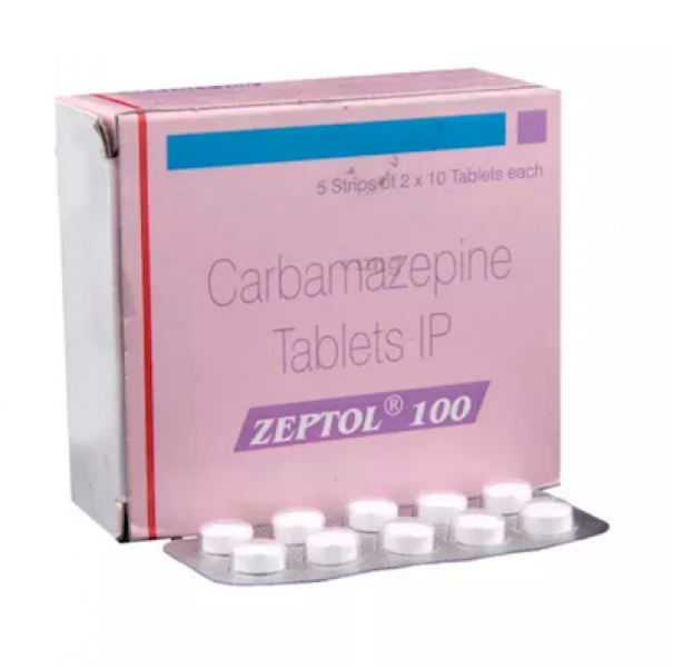 A box and a blister of Tegretol Generic 100 mg Pill - Carbamazepine