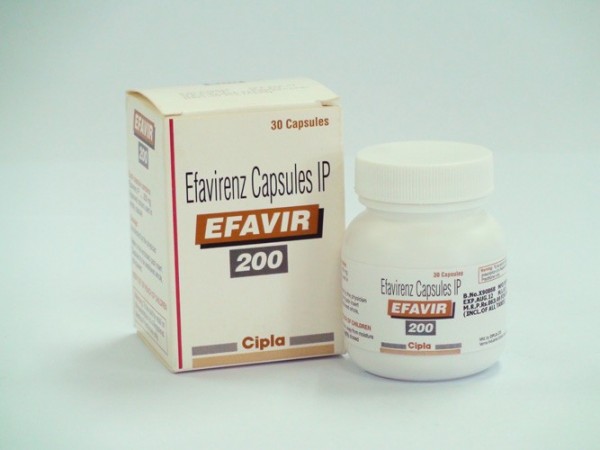 Box and a bottle of Efavirenz Generic 200mg Capsule