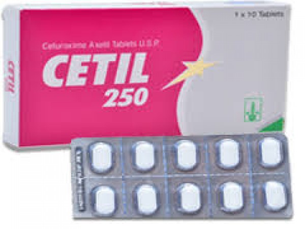 A box pack and a blister strip of Ceftin Generic 250 mg Pill - Cefuroxime Axetil