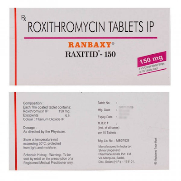 A box pack of Roxithromycin Generic 150 mg Pill - Roxithromycin