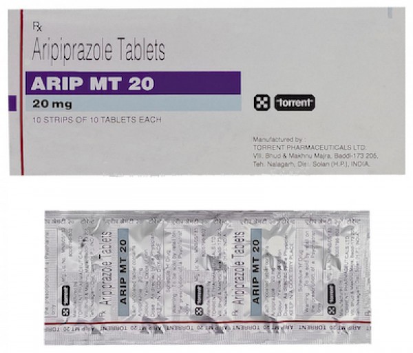 Box and blister strip of generic Aripiprazole 20mg tablet