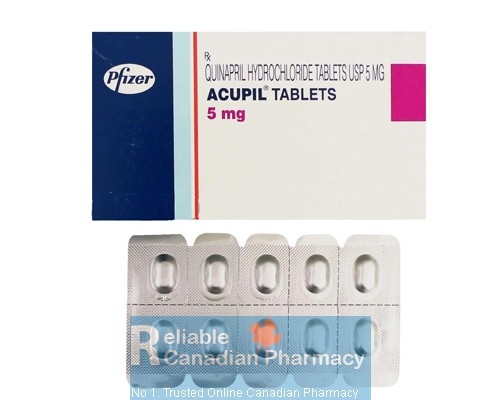 Box of generic Accupril 5mg Tablets - quinapril hydrochloride