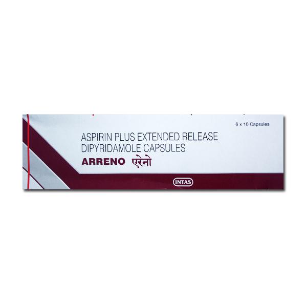 A box of Aspirin (25mg) + Dipyridamole (200mg) Capsules 