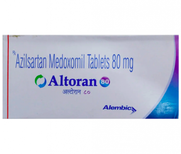 A box of Azilsartan medoxomil 80mg Pill