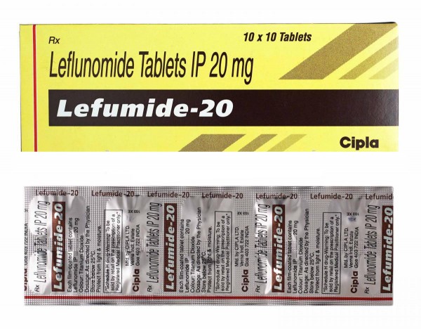 A box and a blister of Leflunomide 20mg Pills